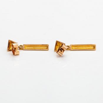 Juhani Linnovaara, A pair of 14K gold earrings "Drops". Lapponia.