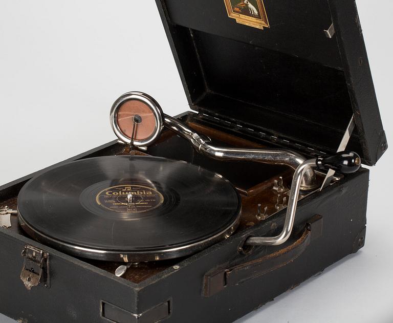 RESEGRAMOFON, His Masters Voice, tidigt 1900-tal.