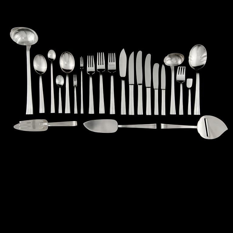 BESTICKSERVIS, 142 delar, rostfritt stål, "Thebe", Folke Arström, Gense, 1900-talets mitt.
