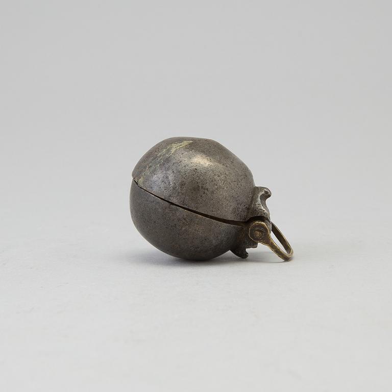 A PEWTER POMANDER, possibly 16th century.