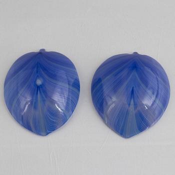 Tyra Lundgren, skålfat, ett par, glas, Venini, Murano, Italien.