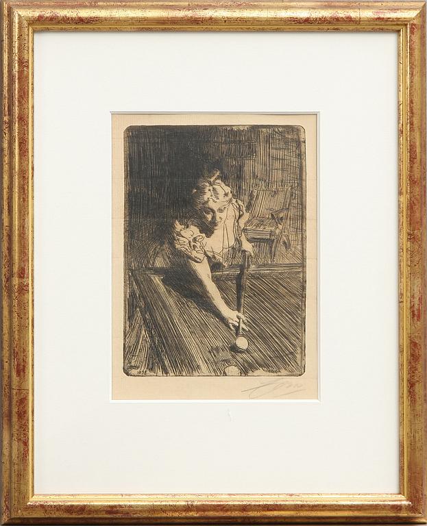 ANDERS ZORN, etsning, sign, utförd 1898.