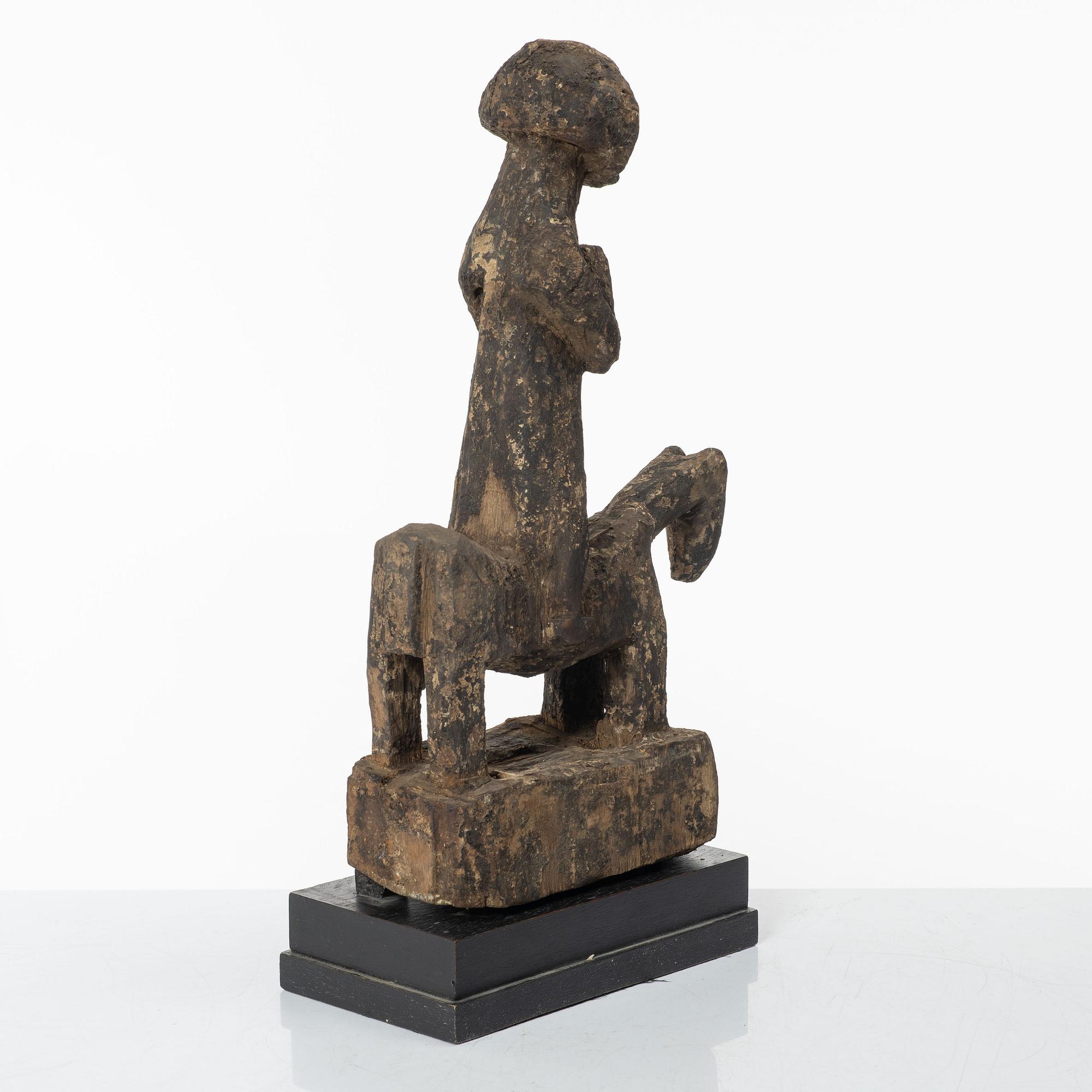 A horserider wooden sculpture, Western Nepal.
