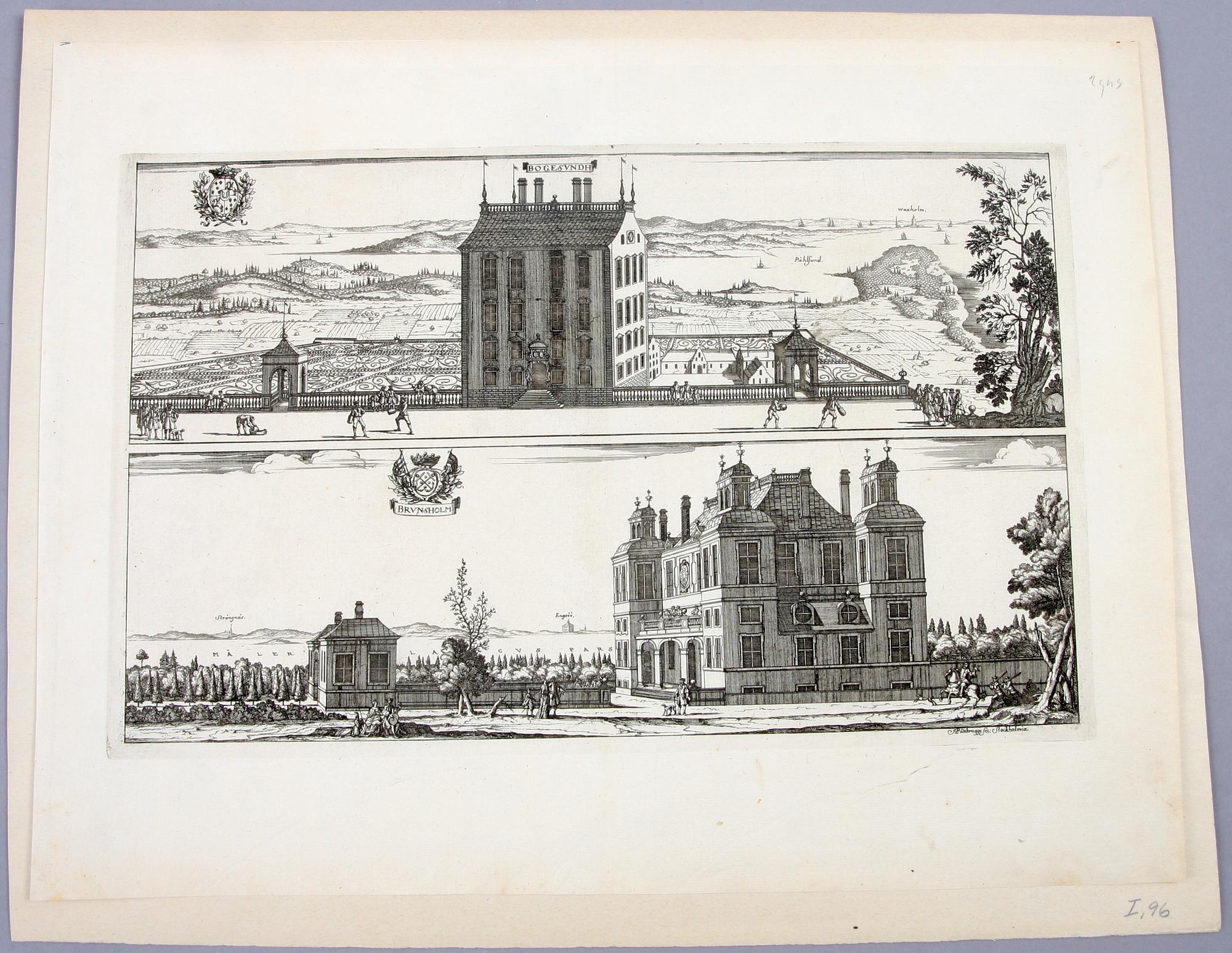 KOPPARSTICK, 5 st, 16/1700-tal, ur Suecia Antiqua, bl a E. Reitz, H. Padtbrugge.