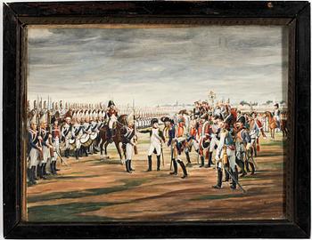 Okänd konstnär 1800-tal · OKÄND KONSTNÄR, gouache, signerad Qu. de Leroux, Frankrike, omkring 1800.