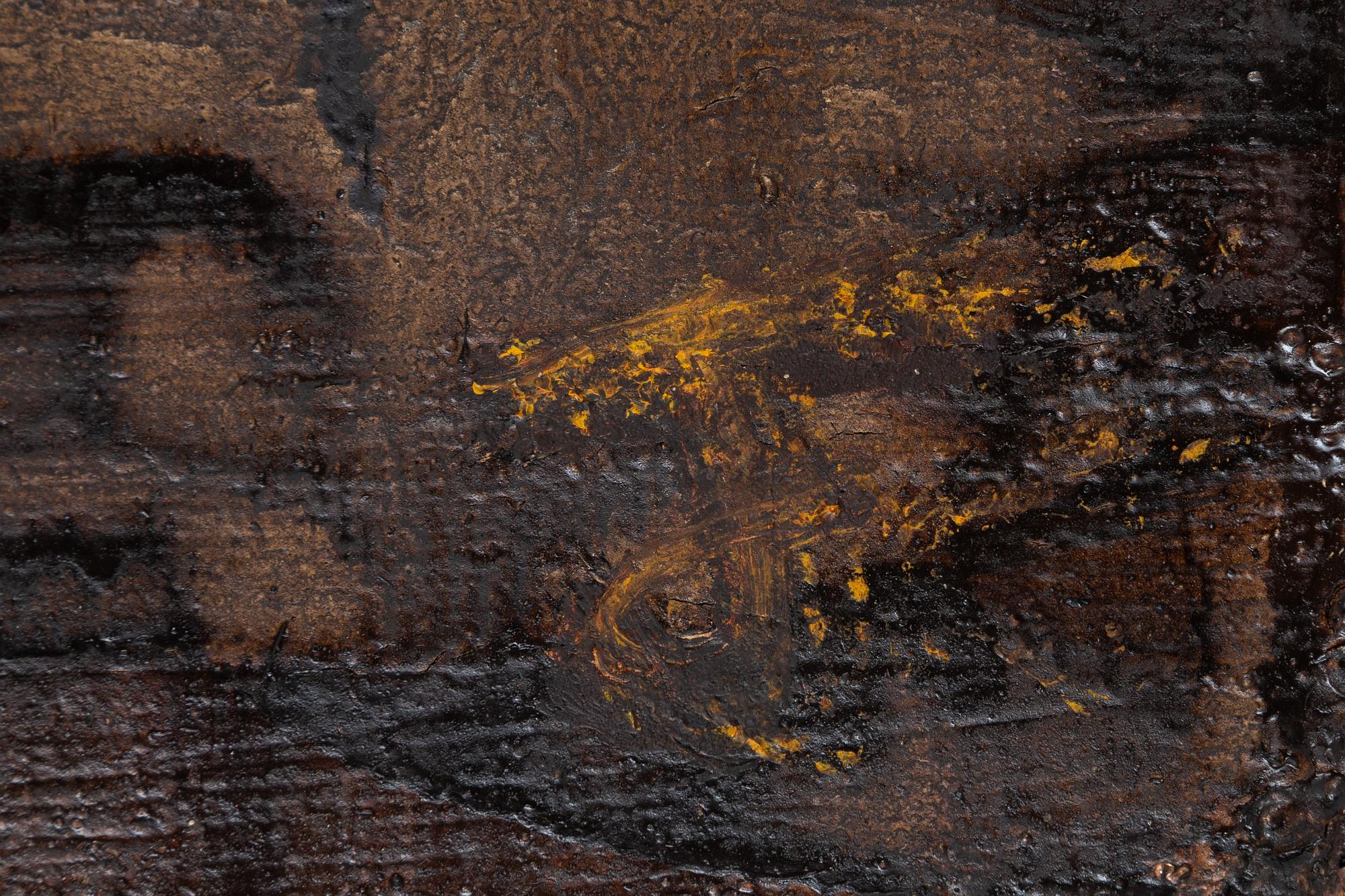 Johannes Falk, mixed media on canvas, signed.