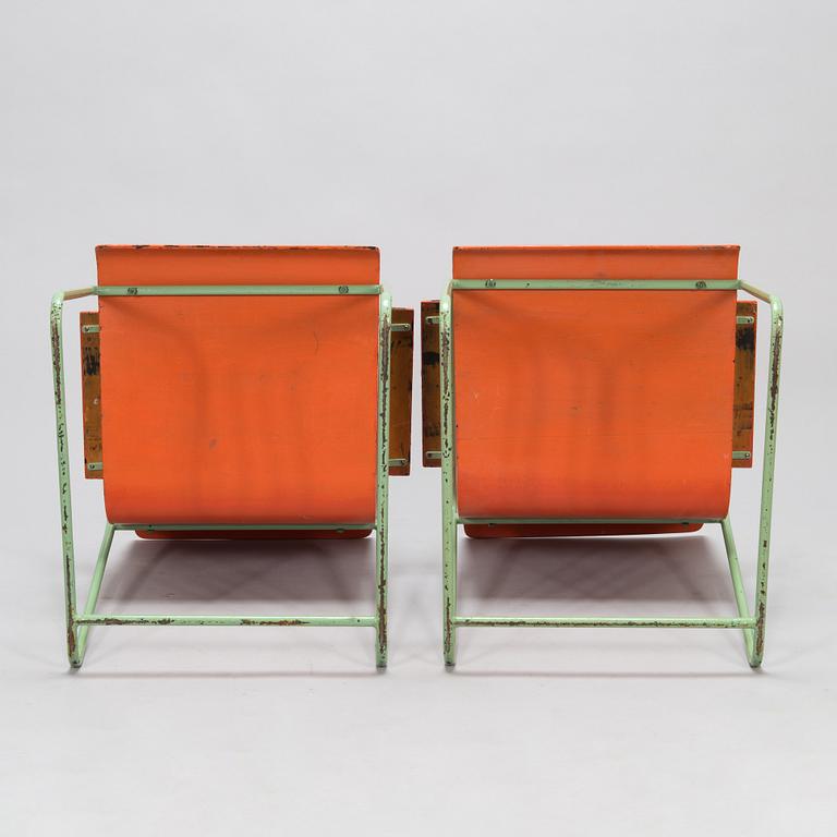 Alvar Aalto, a pair of early 1930's armchairs for Aug. Louhen Rautasänkytehdas ja Valimo Oy, Turku.