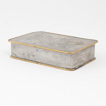 Firma Svenskt Tenn, a pewter box, Stockholm, 1964, model 364.