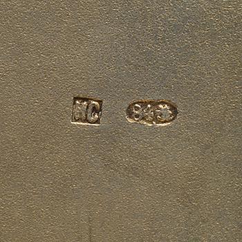 CIGARETTETUI, silver och emalj, Moskva 1896, Nik Stulev.