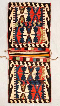 Saddle bag Caucasian/Azerbaijan khorjin old 133x57 cm.