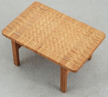 A Børge Mogensen oak and rattan stool by Fredrica Stolefabrik, Denmark 1960's.