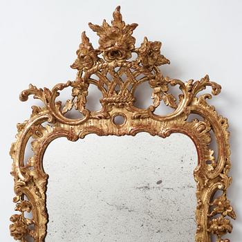 A pair of English mid 18th century mirrors.