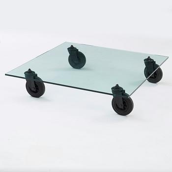 A Gae Aulenti sofa table 'Tavolo con Ruote', Fontana Arte, Italy.