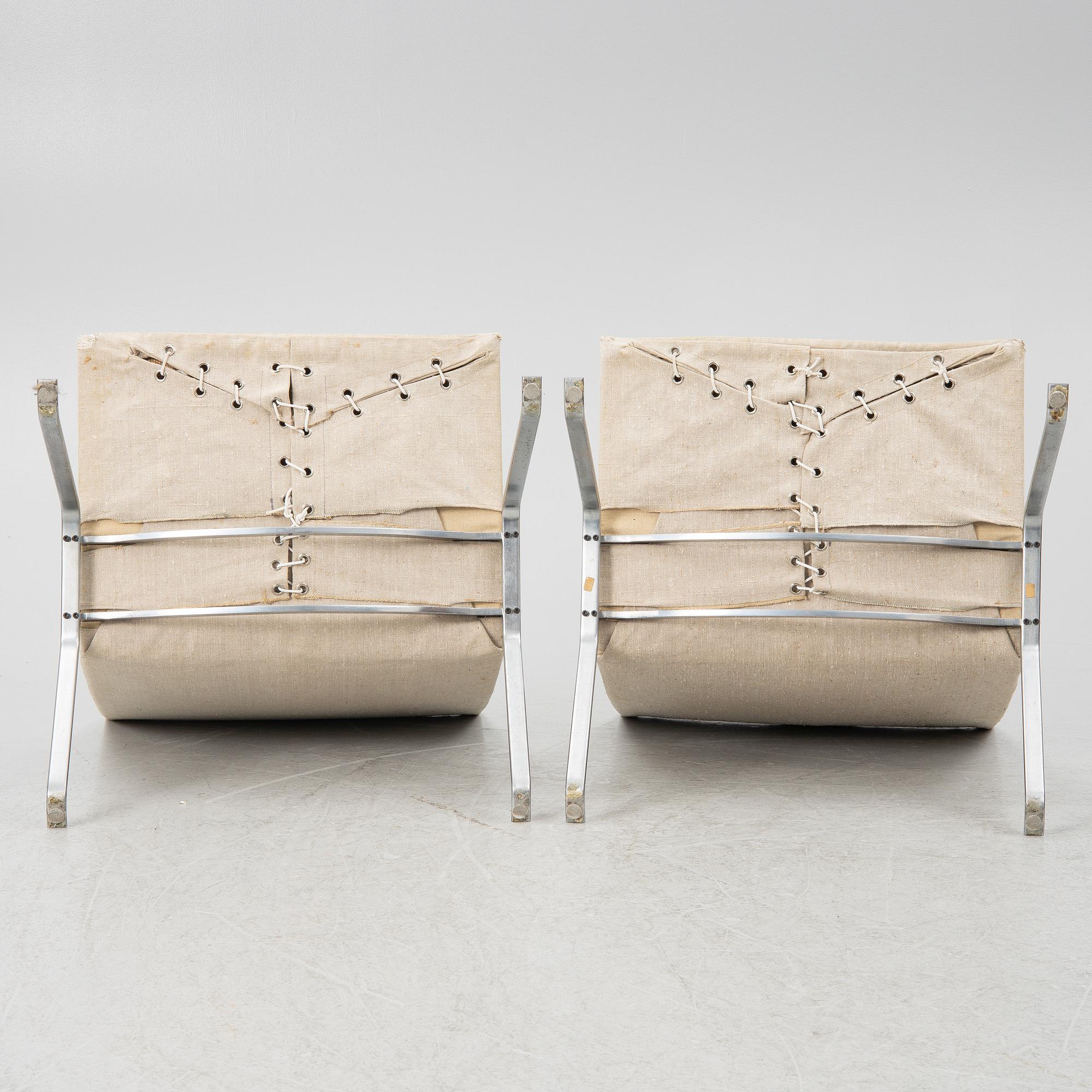 Poul Kjaerholm, "PK 22", fåtöljer, ett par, edition E Kold Christensen, Danmark.