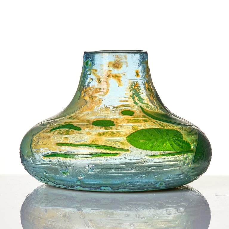 Edmond Lachenal, (after a drawing by the same), an Art Nouveau cameo glass vase, Daum, Nancy, France.