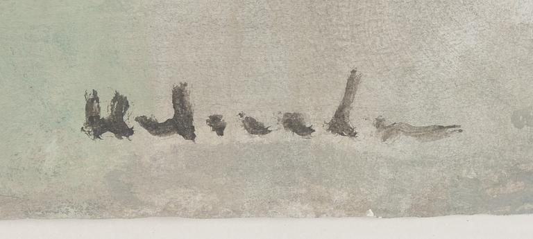 Ruben Heleander, gouache, signed.