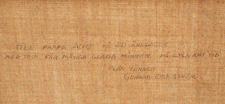 GUNNAR STRÖM, olja på duk, monogramsignerad, daterad 1919.