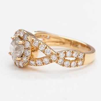 Ring, 18K vitguld, diamanter ca 1.96 ct tot. IGI-certifikat.