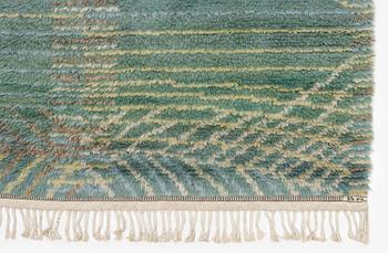 Barbro Nilsson, a runner, 'Marina, grön', knotted pile, c. 469 x 158 cm, signed AB MMF BN.