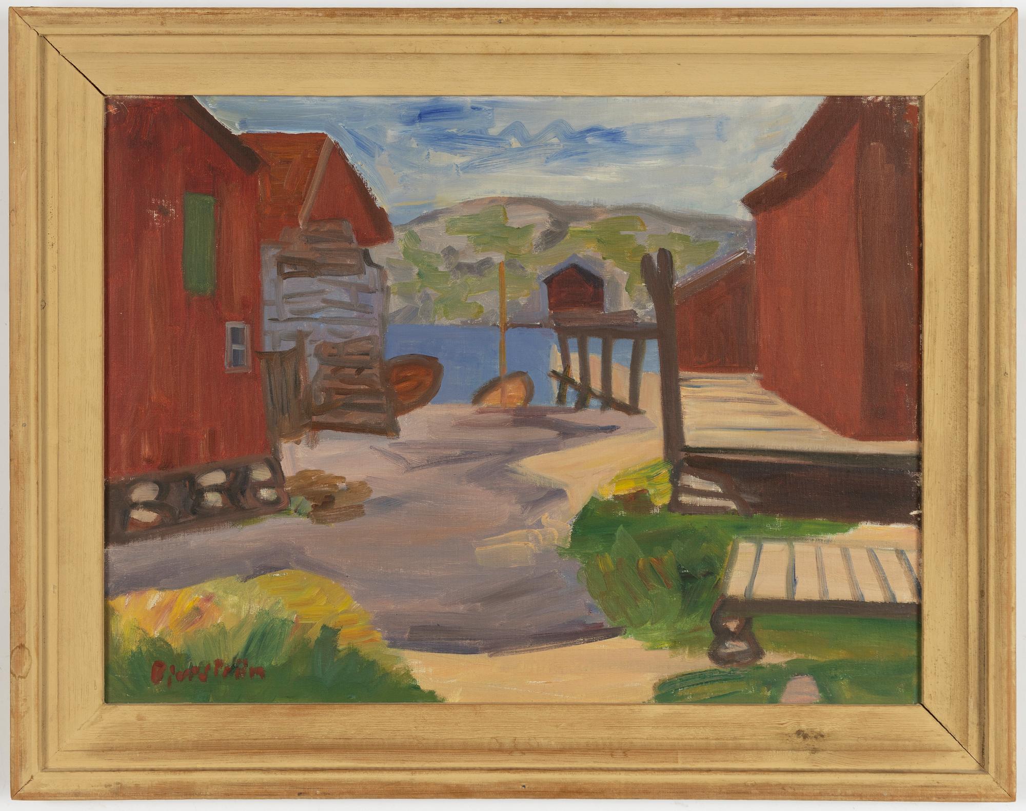 Tor Bjurström, Kustmotiv med sjöbodar.