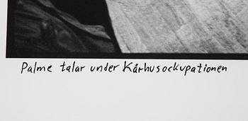 Carl Johan De Geer, "Palme talar under Kårhusockupationen".