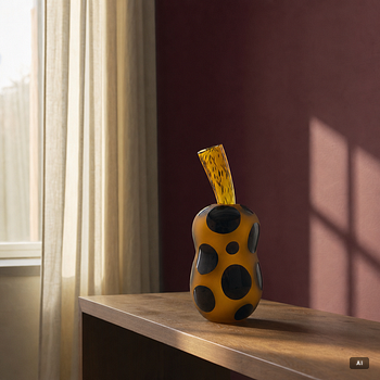 Gunnel Sahlin, a unique glass vase, Kosta Boda, Sweden, 1990's.