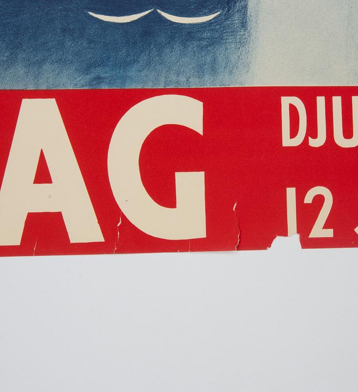 TORSTEN SCHONBERG, attributed to. A litohgraphic vintage poster, 'Barnens Dag', 1920's.