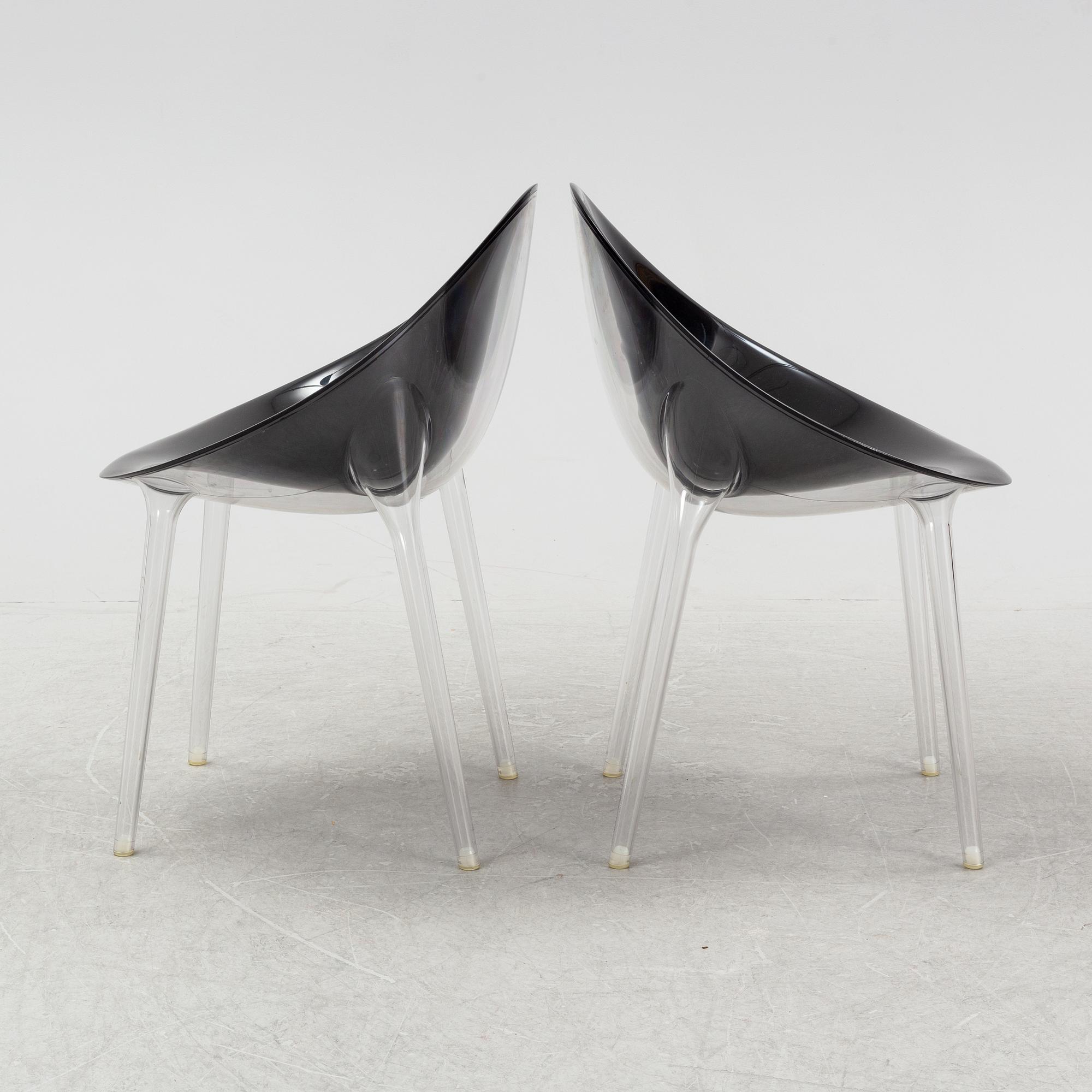 Philippe Starck, a pair of 'Mr. Impossible' chairs from Kartell, Italy.