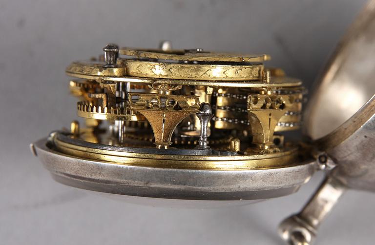 A silver verge pocketwatch, Wideman. Stockholm, ca 1700.