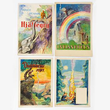 Gunnar Widholm, Book illustrations, 4 pieces.