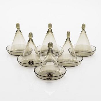 Kaj Franck, a set of six early 1950s schnapps glasses for Nuutajärvi.