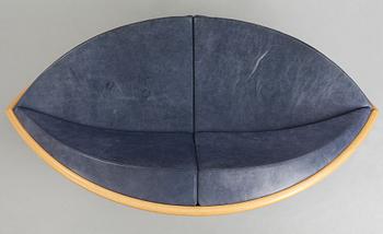 Sigurdur Gustafsson, a "Keflavik", beech, steel and leather sofa, Källemo, Sweden post 2000.