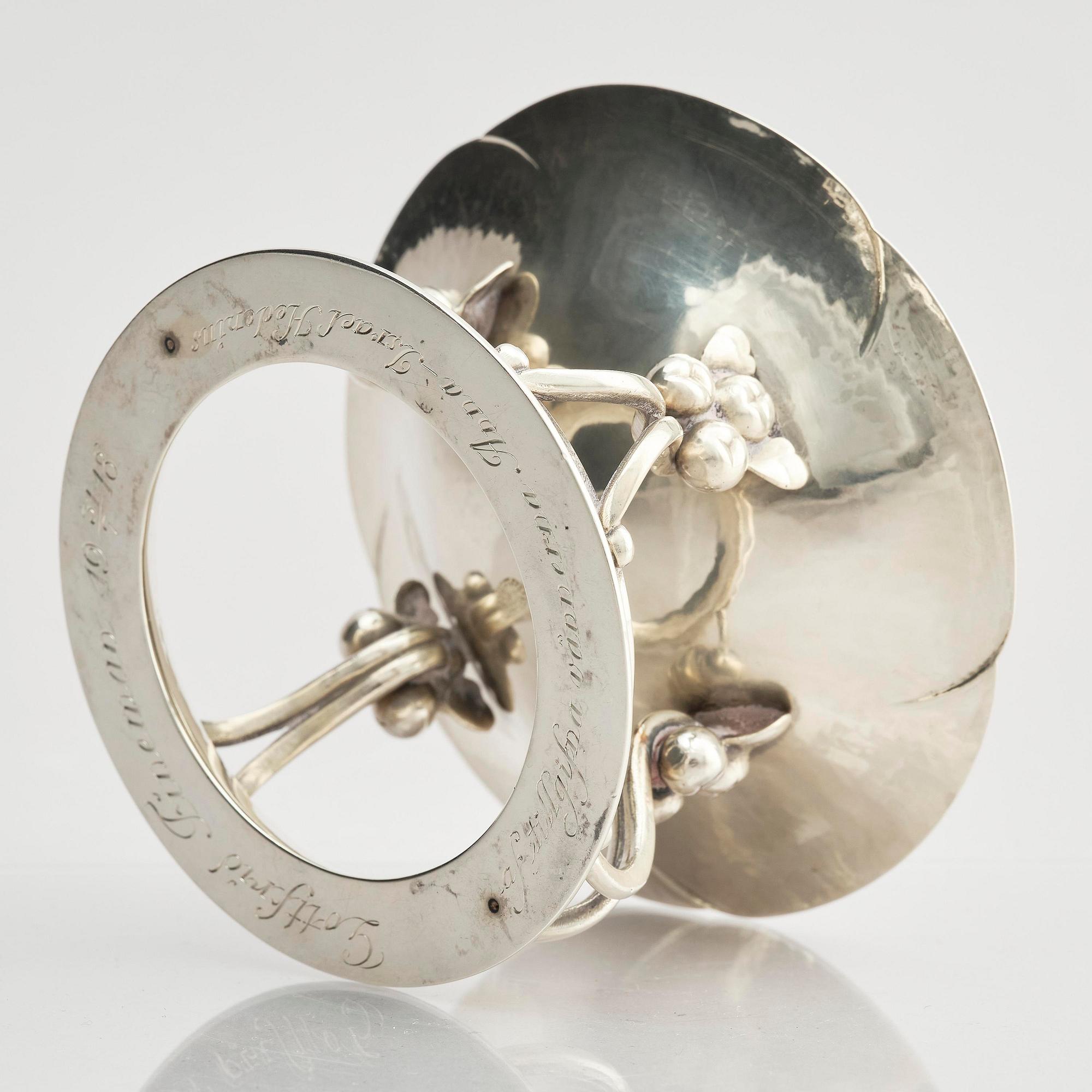 Georg Jensen, a silver bowl, design no 15, Copenhagen 1915-1919.