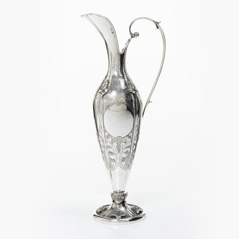 Jug, silver, Swedish import mark, 20th century.