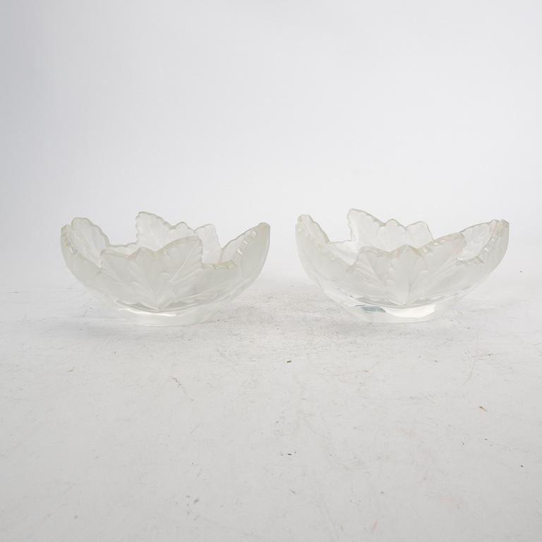 Carafe and 2 bowls and 2 glasses Lalique mid-20th century.