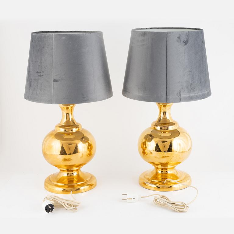 A pair of table lamps, Miranda, Sweden, later part of the 20th Century.