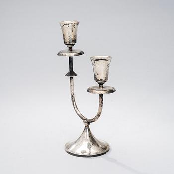 LJUSSTAKE, silver, art déco, kontrollstämplad Konrad Wolff Oy, Helsingfors 1930.