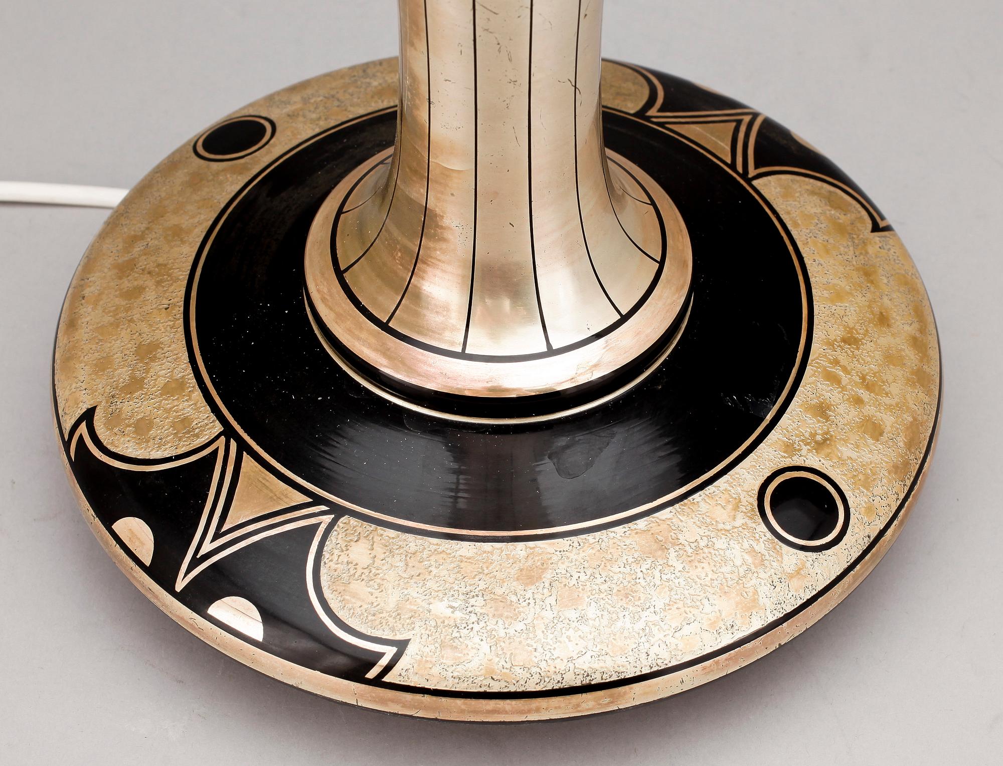 BORDSLAMPA, glas, art deco, 1930/40-tal.
