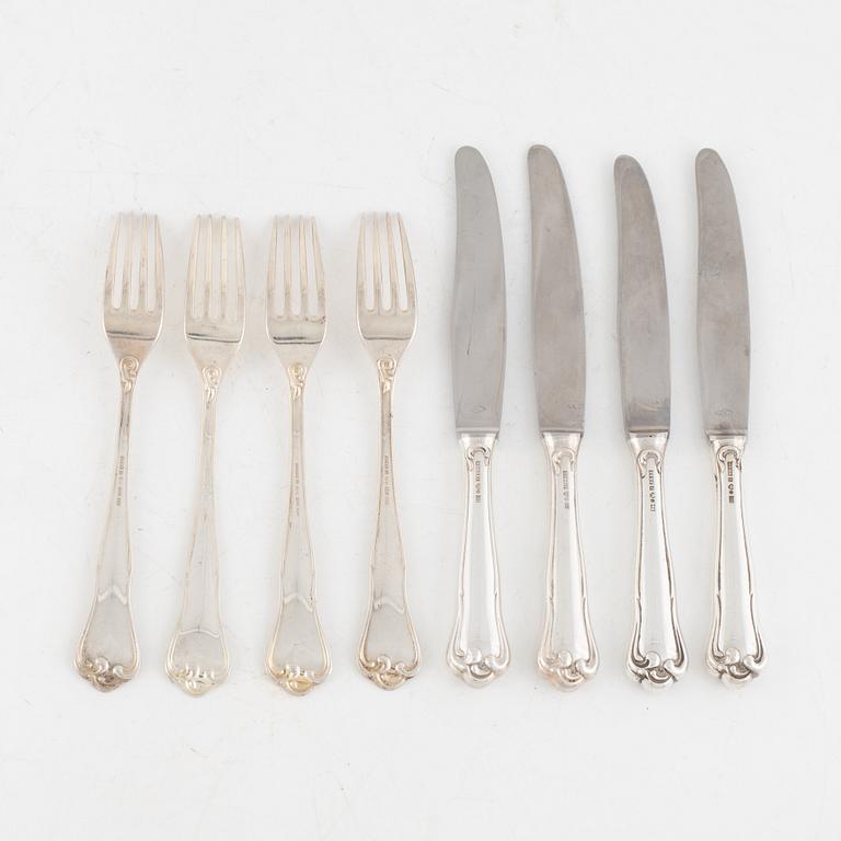 Table cutlery, 24 pcs, silver, 'Symfoni', design Hans Scherrenbacher, Mema, Lidköping among others 1985.