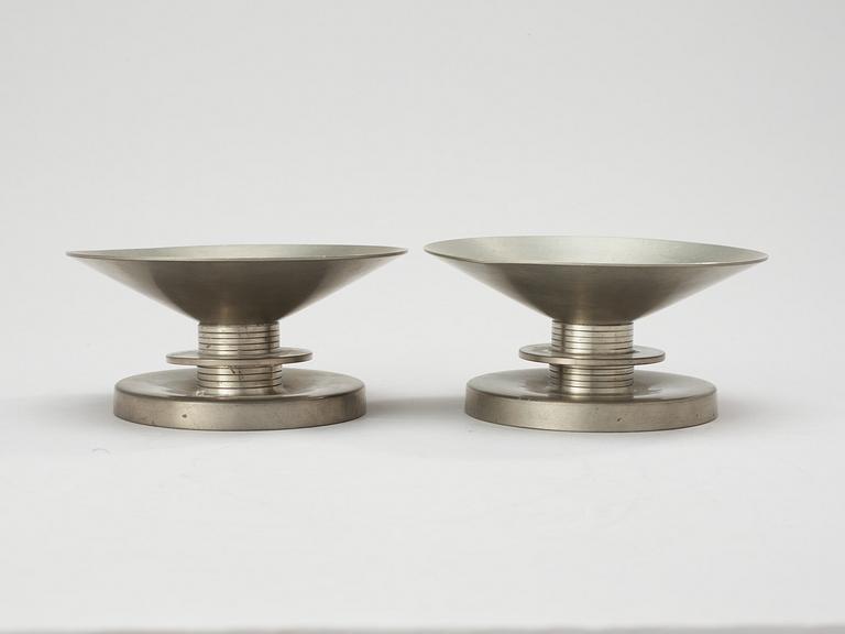 A pair of Sylvia Stave pewter candlesticks by CG Hallberg 1933.