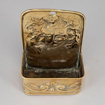 A 19th century brass wall box.