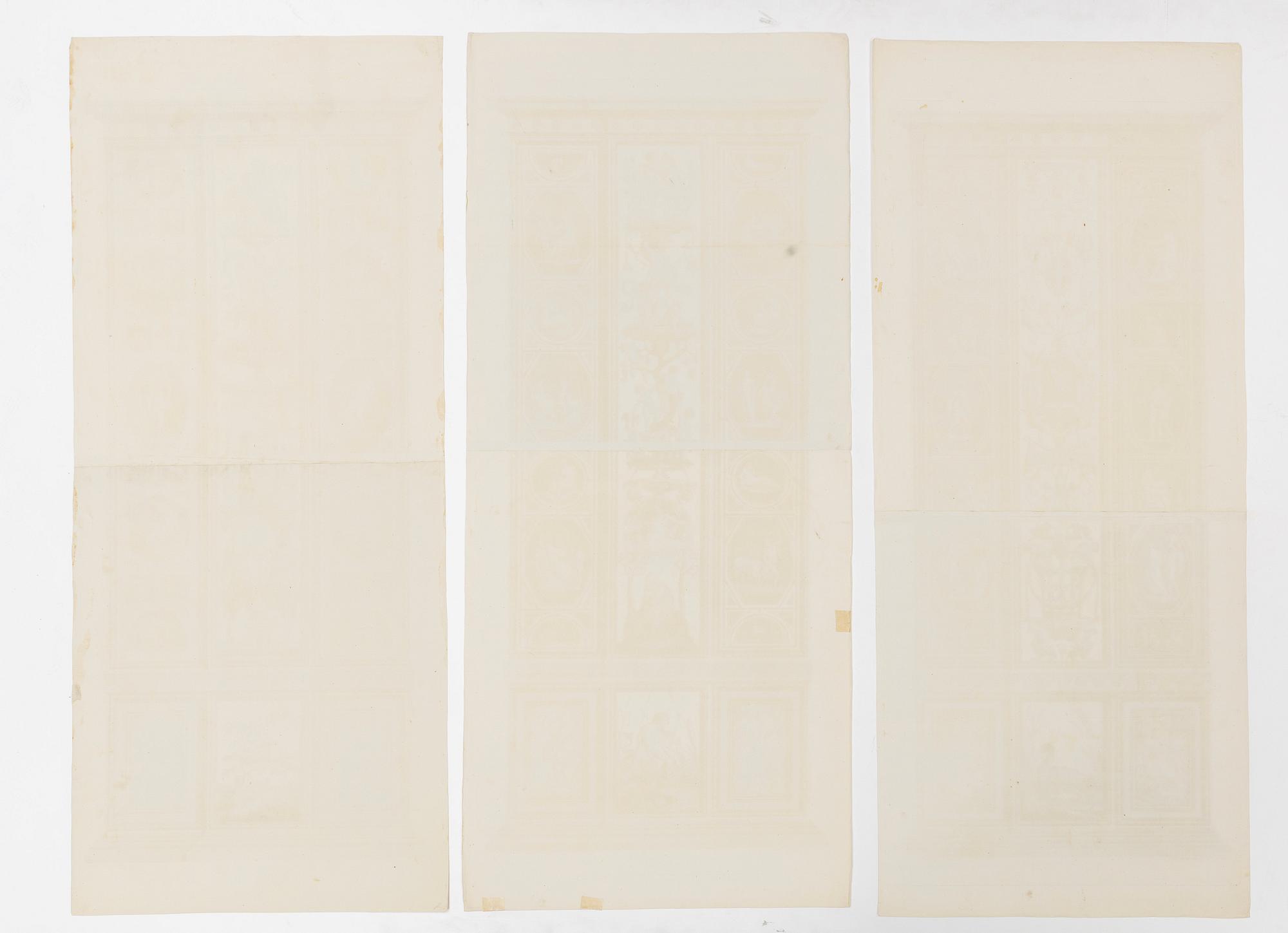 Giovanni Volpato, Six wall sections / pilasters in the Raphael Loggias in the Vatican.