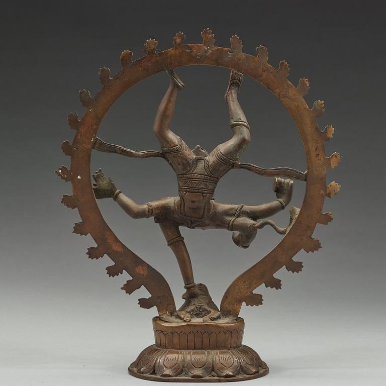 A bronze sculpture of Shiva, India, 20th Century.