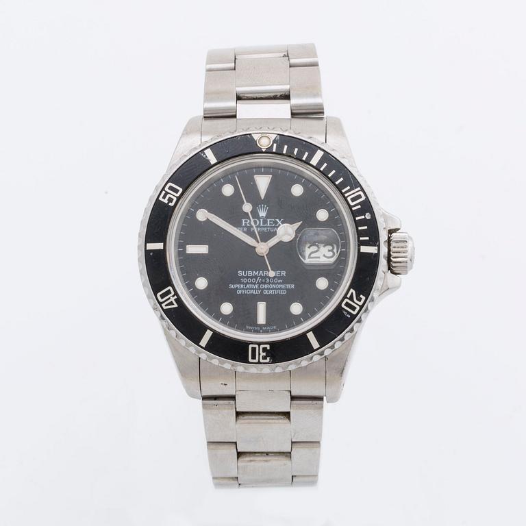 ROLEX Oyster Perpetual Date Submariner (1000ft=300m) Chronometer armbandsur, 40 mm.