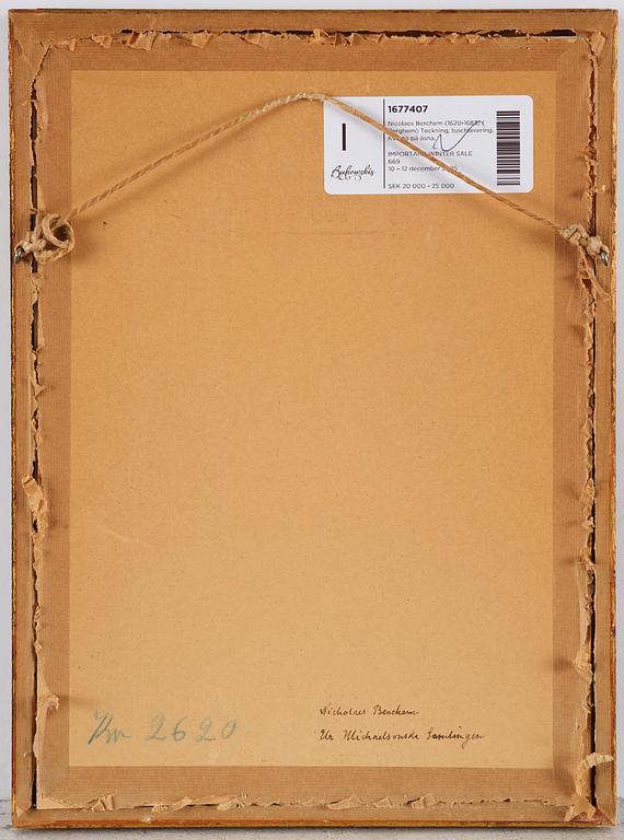 Nicolaes Berchem, Translation: "Woman on a donkey".