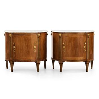 A pair of late Gustavian cupboards attributed to Gottlieb Iwersson (master in Stockholm 1778-1813), circa 1790.