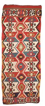 1191. ANTIQUE ANATOLIAN KILIM, possibly Mut (south of Konya). 290,5 x 118 cm.