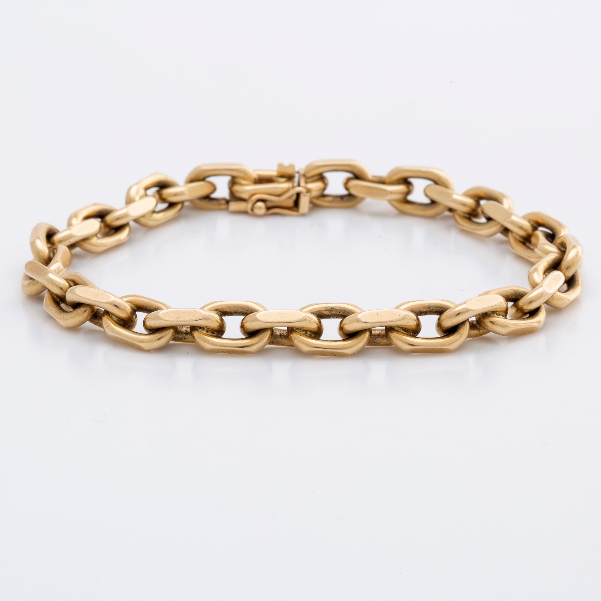 BRACELET 14K gold belcher link, 31,5 g.