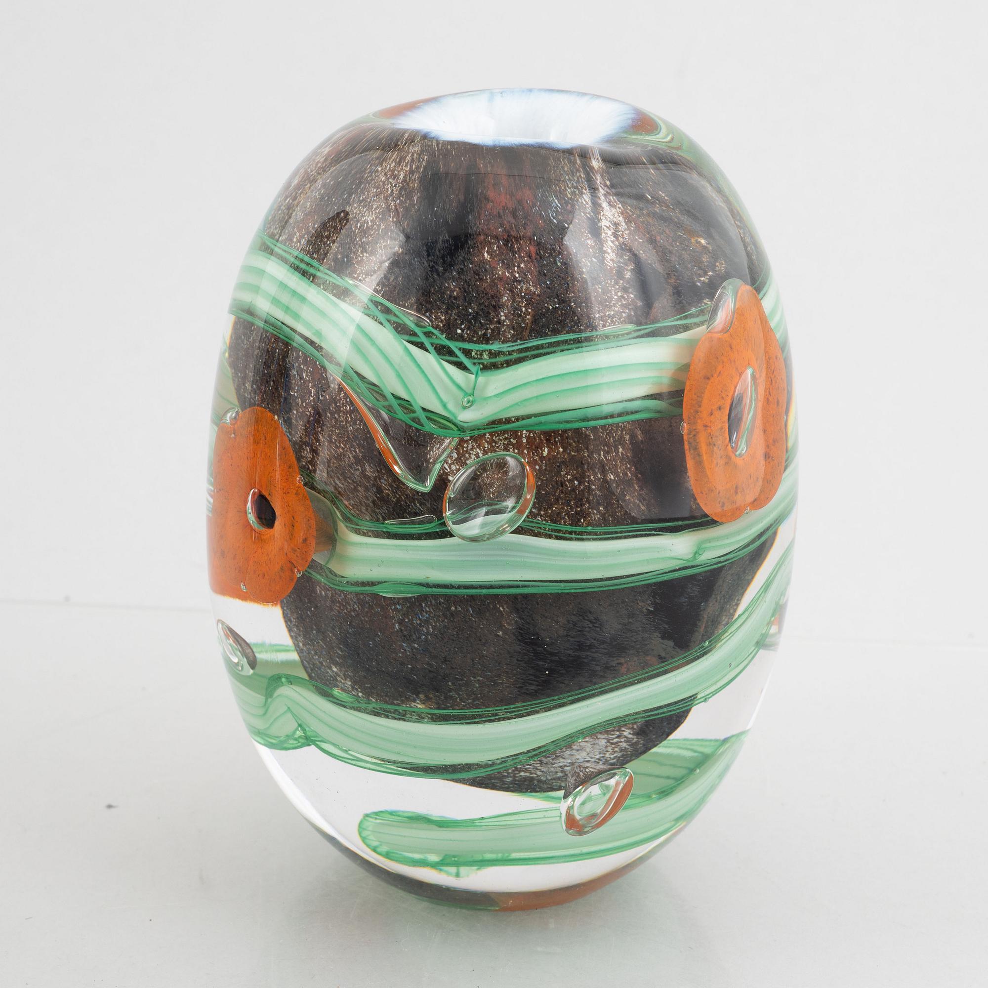 Monica Backström, a 'Jord' glass vase, Kosta Boda.