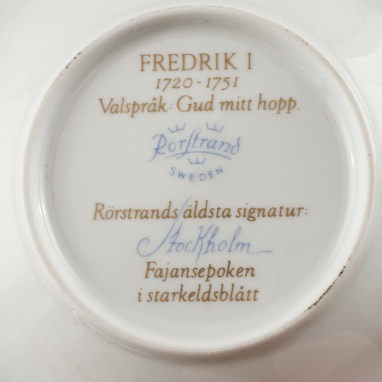 CREMEKOPPAR, 7 st, färltspatsporslin och porslin, Rörstrand, Meissen, Herend, 1900-tal.